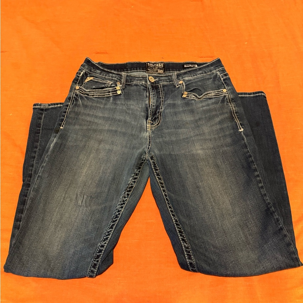 Salvage Women's Dark Wash Straight Leg Jeans